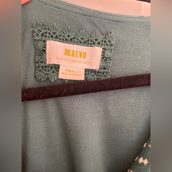 Maeve Malta Belted Mini Diamond Polka Dot Long Sleeve Knit Dress Dark Green - Picture 7 of 9